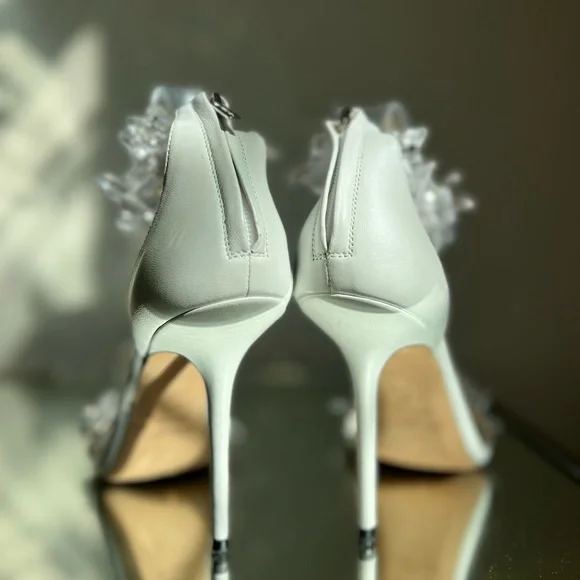 Like new Jimmy Choo White Maisel 100 Crystal Embellished Leather Sandals 41 - Picture 11 of 16